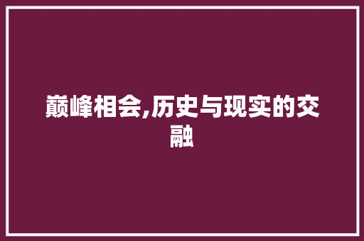 巅峰相会,历史与现实的交融 书信范文