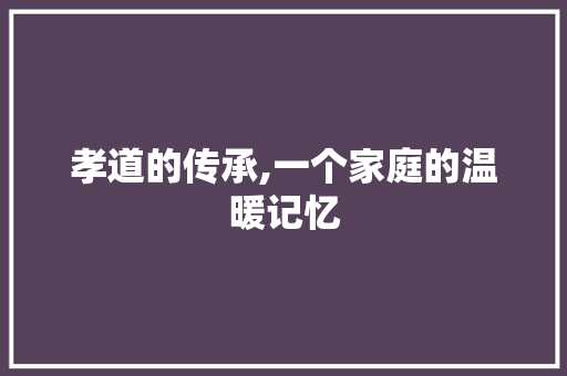 孝道的传承,一个家庭的温暖记忆 商务邮件范文