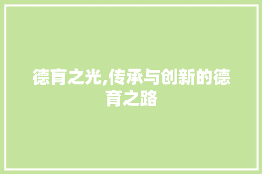 德肓之光,传承与创新的德育之路