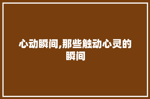 心动瞬间,那些触动心灵的瞬间 书信范文