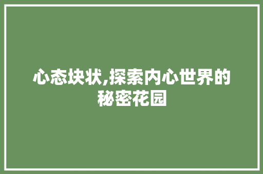 心态块状,探索内心世界的秘密花园