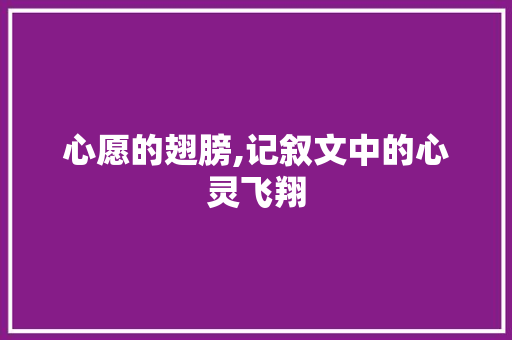 心愿的翅膀,记叙文中的心灵飞翔