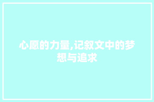 心愿的力量,记叙文中的梦想与追求