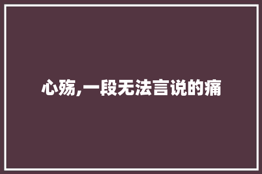 心殇,一段无法言说的痛