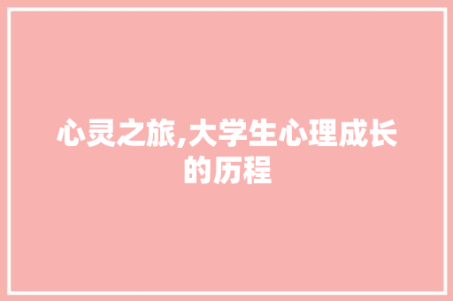 心灵之旅,大学生心理成长的历程