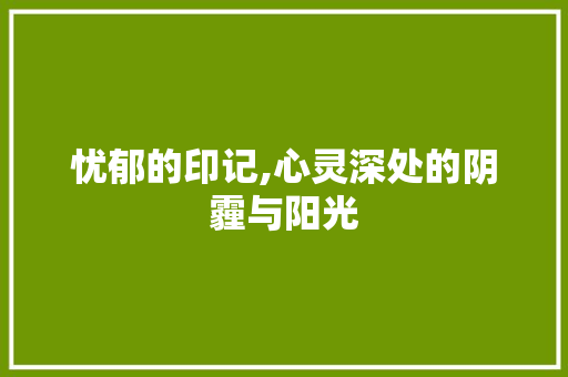 忧郁的印记,心灵深处的阴霾与阳光