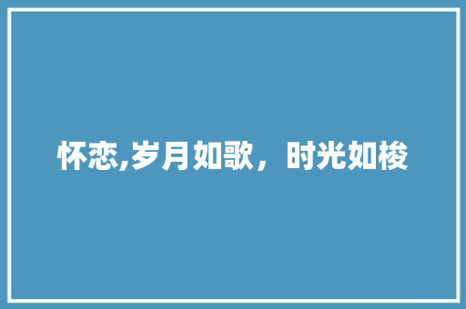 怀恋,岁月如歌，时光如梭