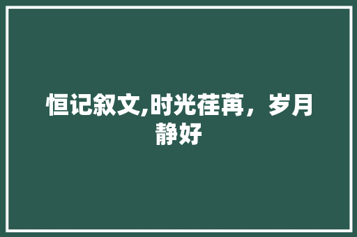 恒记叙文,时光荏苒，岁月静好