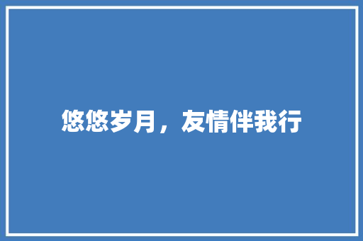 悠悠岁月，友情伴我行