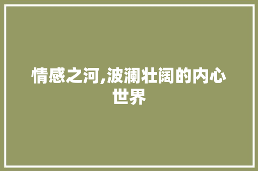 情感之河,波澜壮阔的内心世界