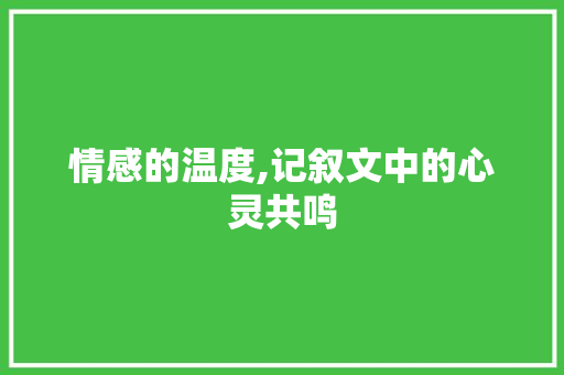 情感的温度,记叙文中的心灵共鸣