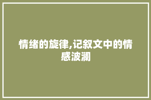 情绪的旋律,记叙文中的情感波澜