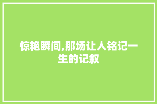 惊艳瞬间,那场让人铭记一生的记叙