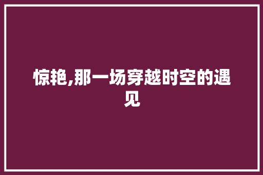 惊艳,那一场穿越时空的遇见