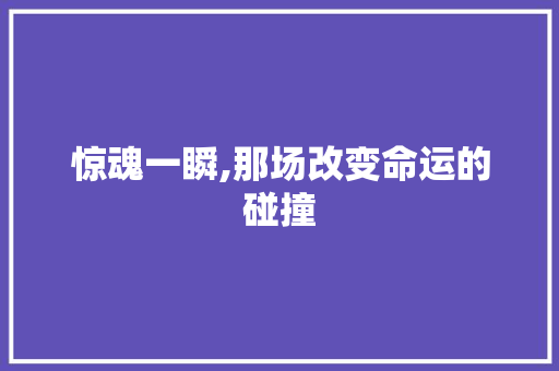 惊魂一瞬,那场改变命运的碰撞