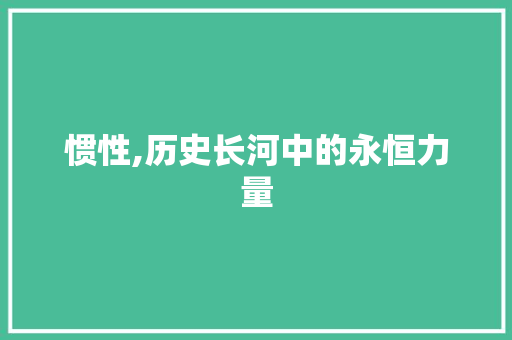 惯性,历史长河中的永恒力量