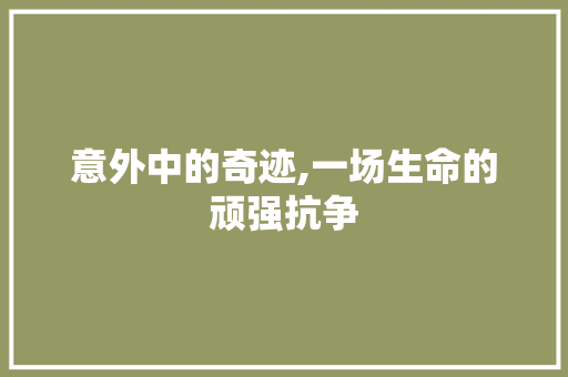 意外中的奇迹,一场生命的顽强抗争