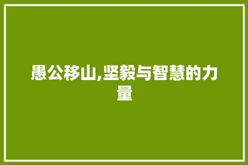 愚公移山,坚毅与智慧的力量