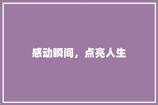 感动瞬间，点亮人生