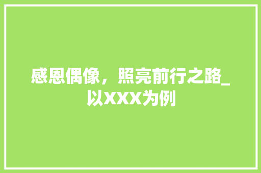 感恩偶像，照亮前行之路_以XXX为例