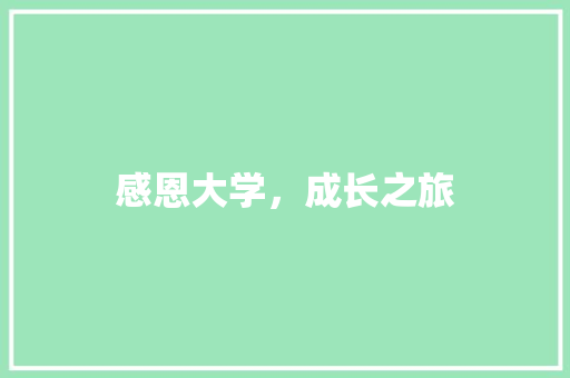 感恩大学，成长之旅