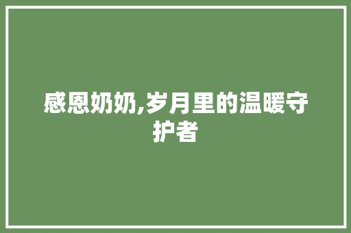 感恩奶奶,岁月里的温暖守护者