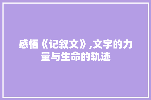 感悟《记叙文》,文字的力量与生命的轨迹