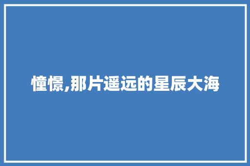 憧憬,那片遥远的星辰大海