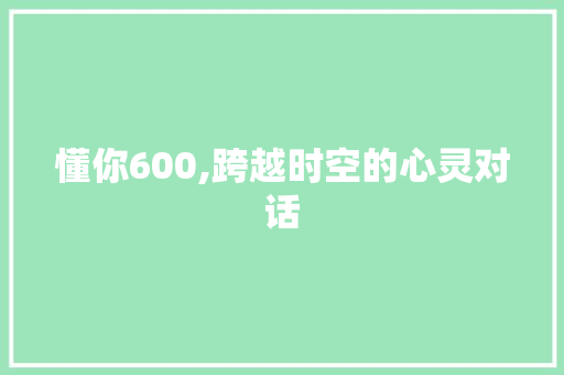 懂你600,跨越时空的心灵对话