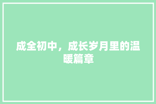 成全初中，成长岁月里的温暖篇章