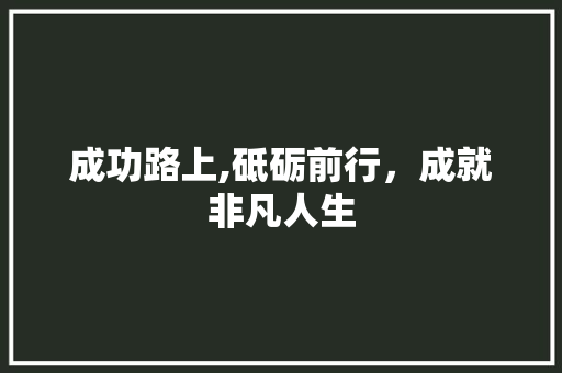 成功路上,砥砺前行，成就非凡人生