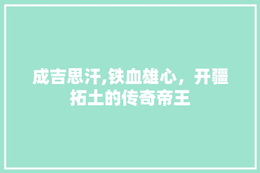 成吉思汗,铁血雄心，开疆拓土的传奇帝王