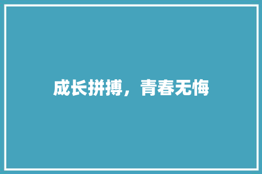 成长拼搏，青春无悔