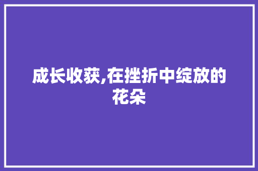 成长收获,在挫折中绽放的花朵