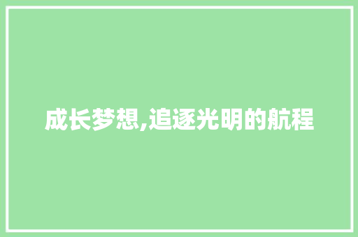 成长梦想,追逐光明的航程