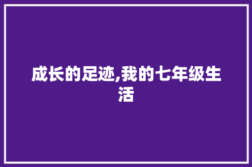 成长的足迹,我的七年级生活