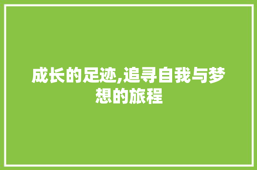 成长的足迹,追寻自我与梦想的旅程