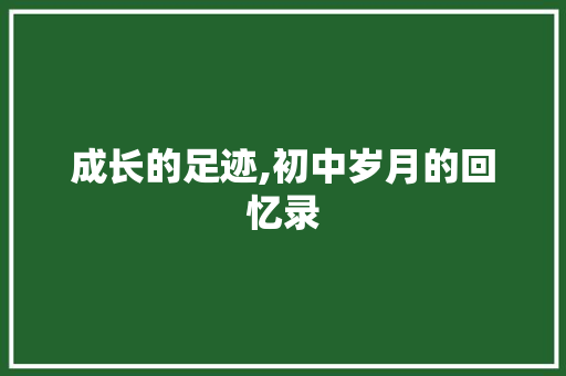 成长的足迹,初中岁月的回忆录