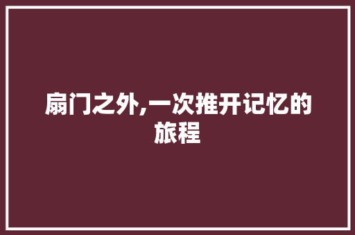 扇门之外,一次推开记忆的旅程