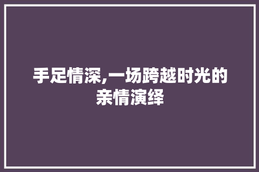 手足情深,一场跨越时光的亲情演绎