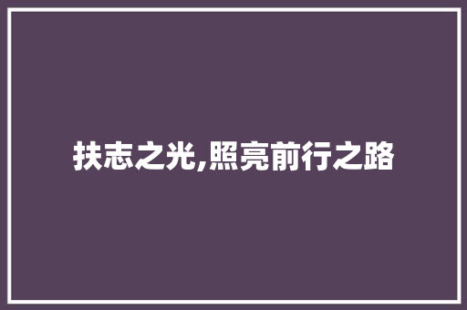 扶志之光,照亮前行之路