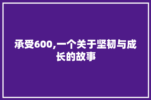 承受600,一个关于坚韧与成长的故事