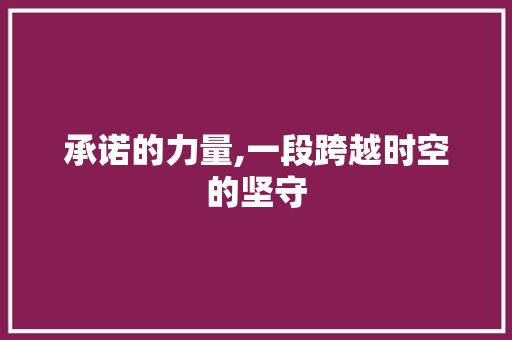 承诺的力量,一段跨越时空的坚守