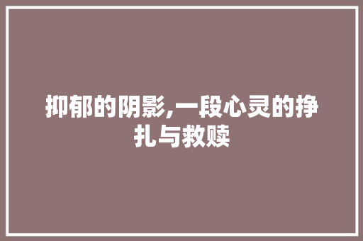 抑郁的阴影,一段心灵的挣扎与救赎