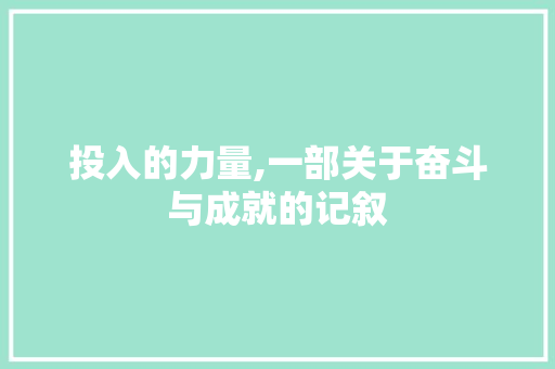 投入的力量,一部关于奋斗与成就的记叙