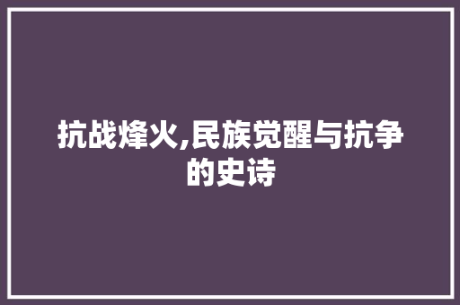 抗战烽火,民族觉醒与抗争的史诗