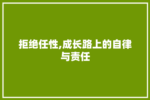 拒绝任性,成长路上的自律与责任