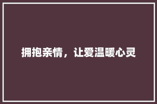 拥抱亲情，让爱温暖心灵