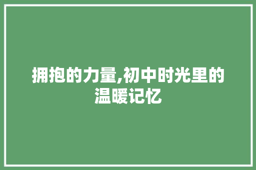 拥抱的力量,初中时光里的温暖记忆