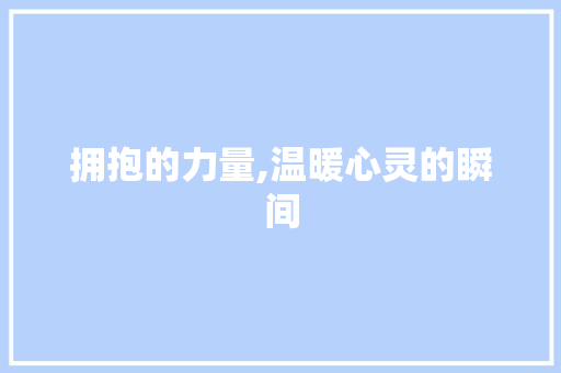 拥抱的力量,温暖心灵的瞬间